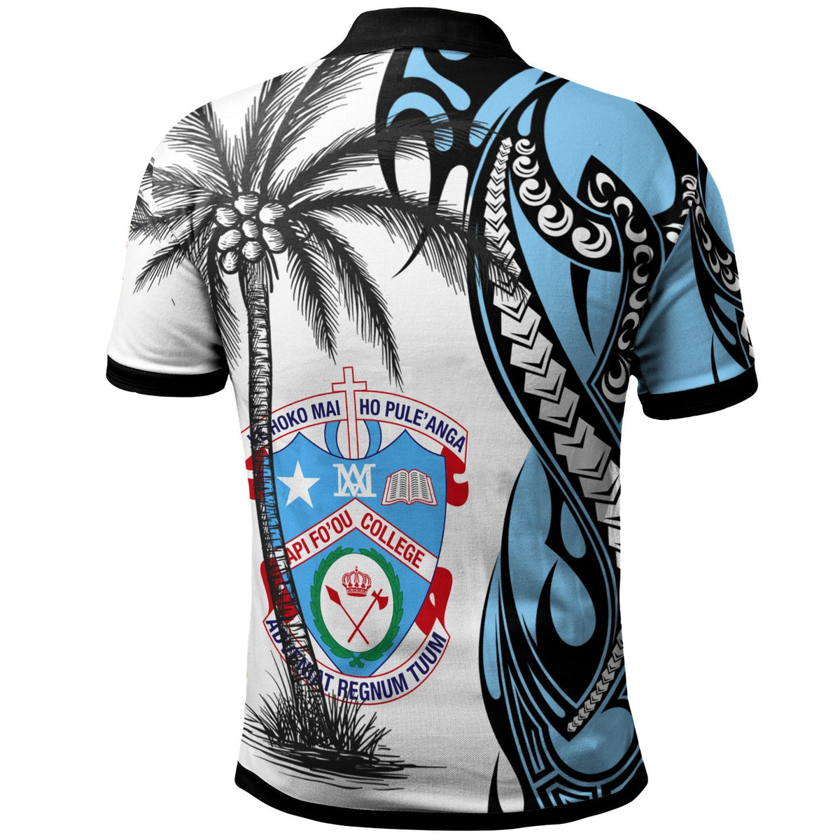 Palau Custom A.F.C Polo Shirt Classical Coconut Tree Style - Polynesian Pride