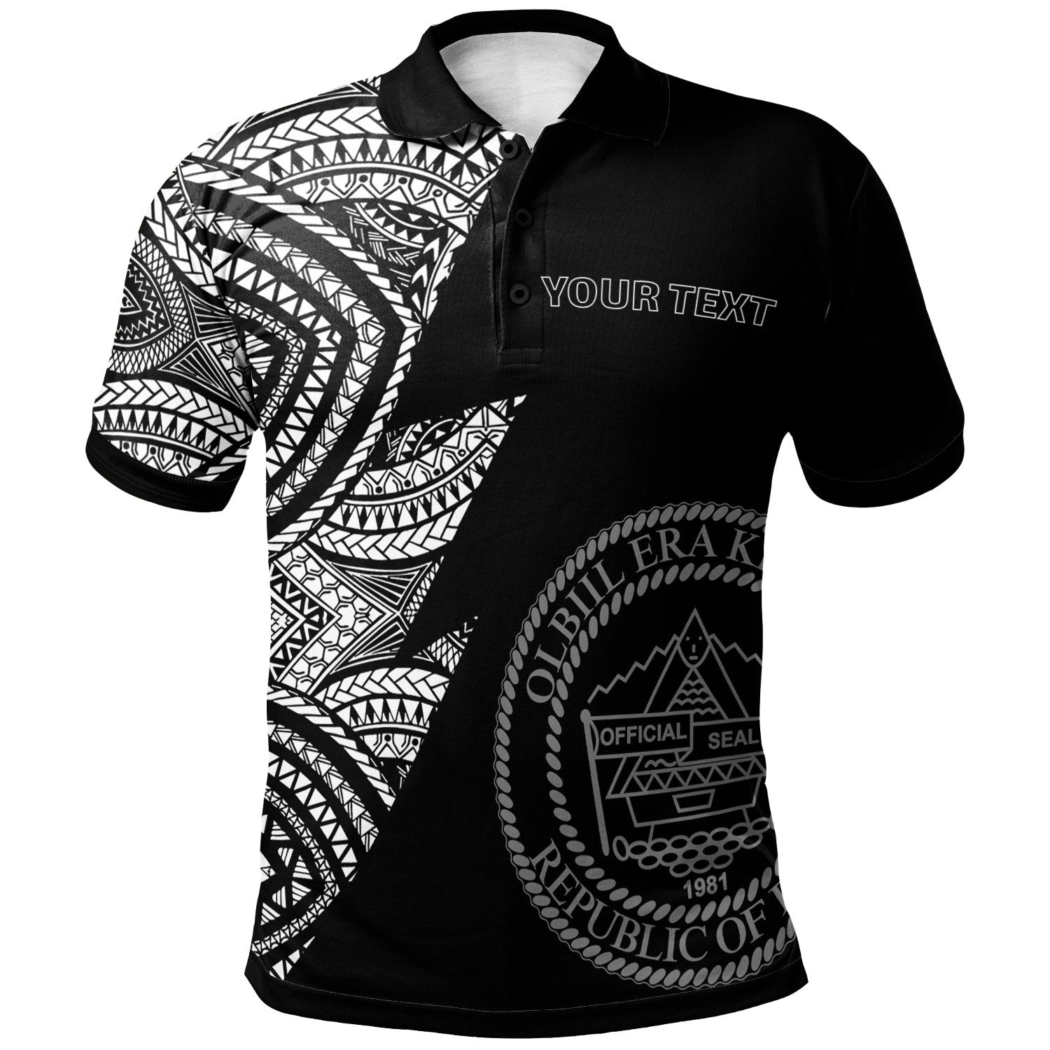 Palau Custom Polo Shirt Flash Style White Unisex White - Polynesian Pride