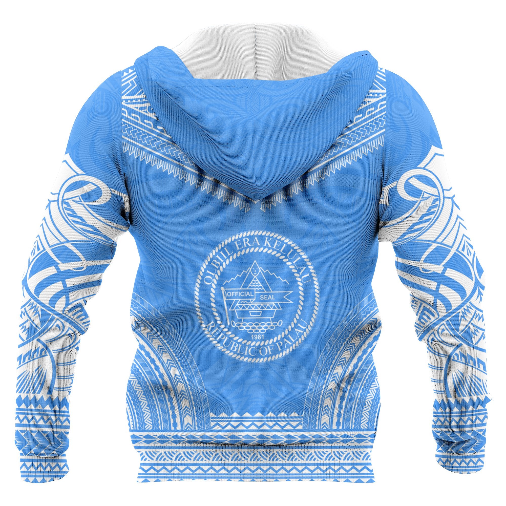 Palau Polynesian Chief Custom Hoodie Flag Version Unisex Blue - Polynesian Pride