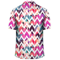 Palm Foliage On Striped Zigzag Hawaiian Shirt - Polynesian Pride