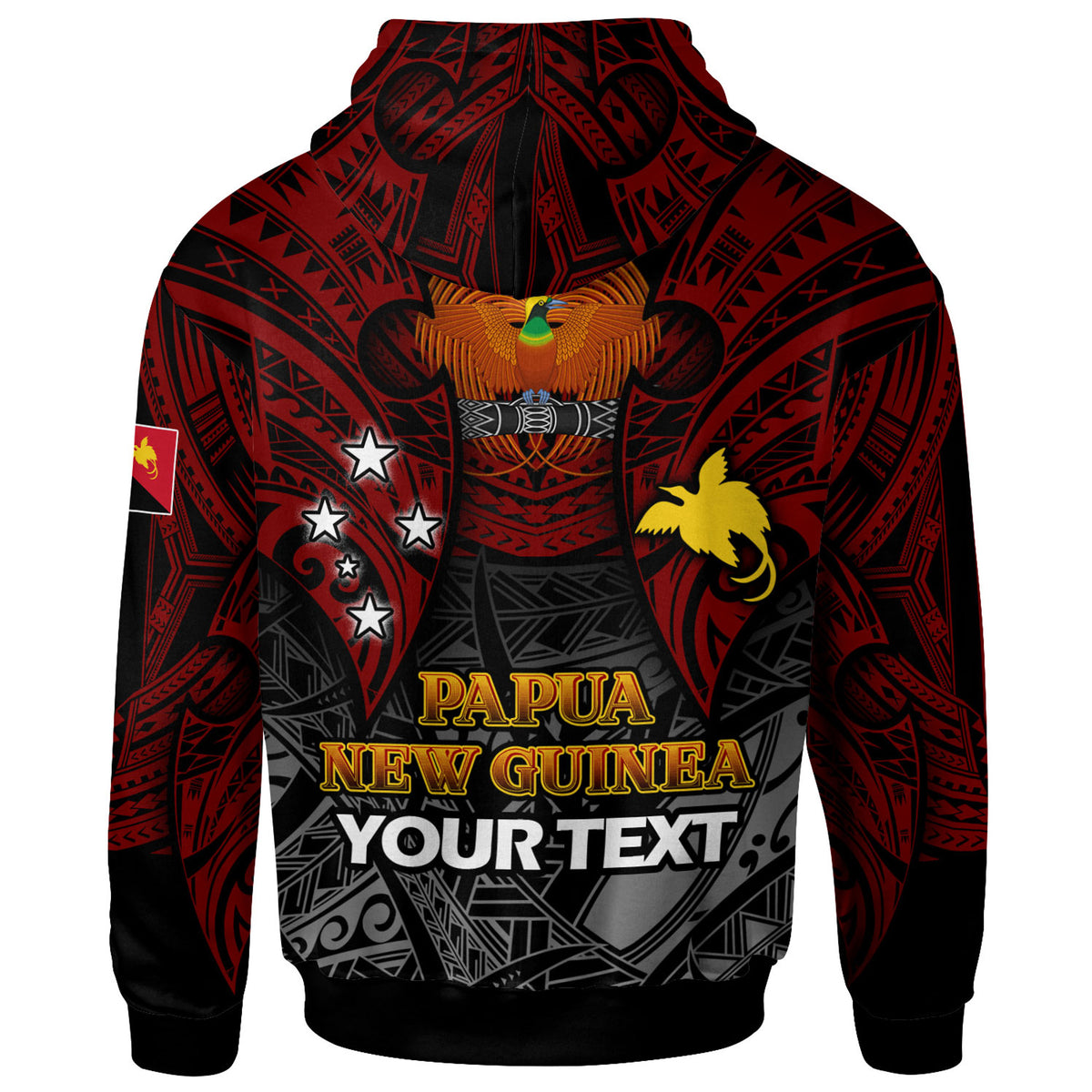 Papua New Guinea Hoodie Custom PNG Map Polynesian Flag Color Style Hoodie - Polynesian Pride