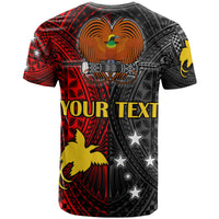 Papua New Guinea T Shirt Custom Seal With Flag Polynesian Pattern T Shirt - Polynesian Pride