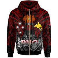 Papua New Guinea Hoodie Custom PNG Map Polynesian Flag Color Style Hoodie - Polynesian Pride