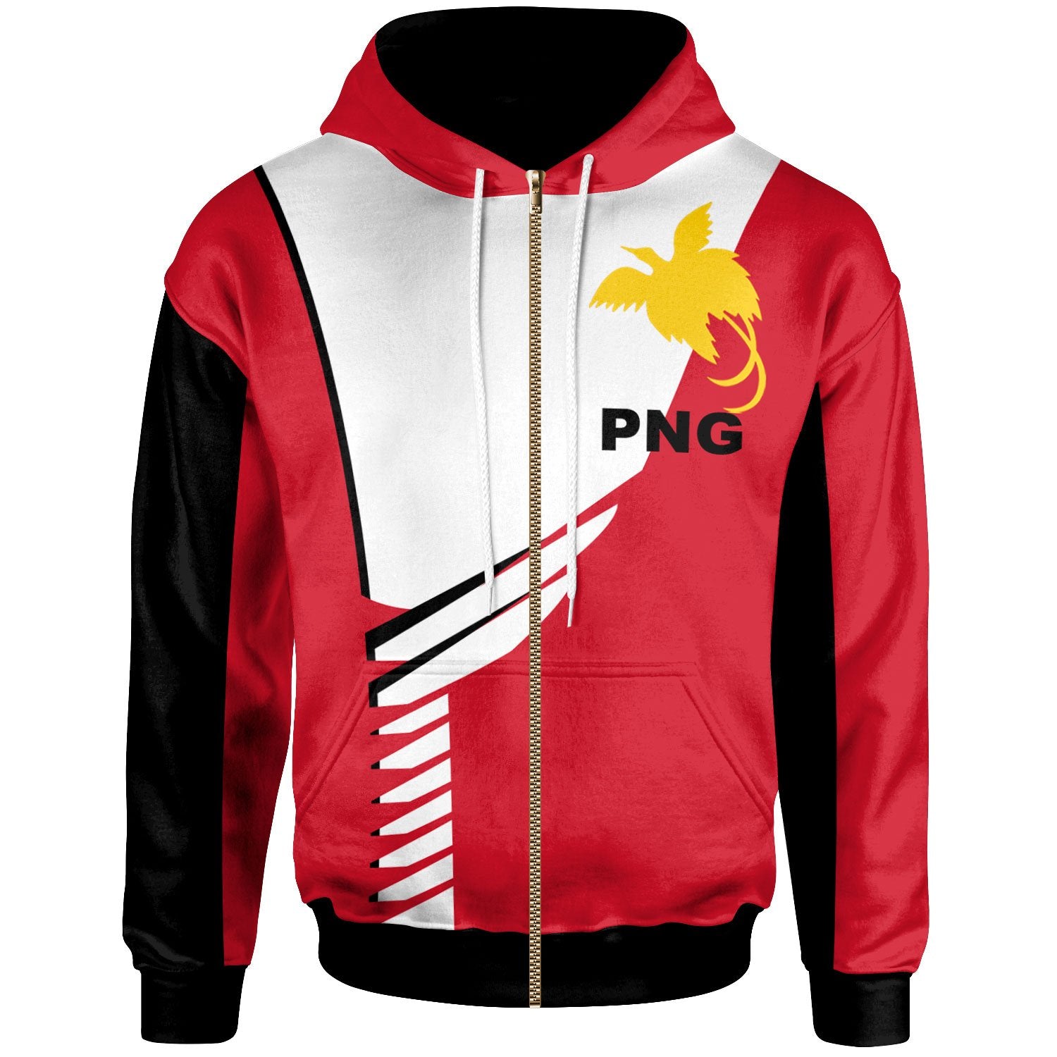 Papua New Guinea Zip Hoodie Athletes Style Unisex Red - Polynesian Pride