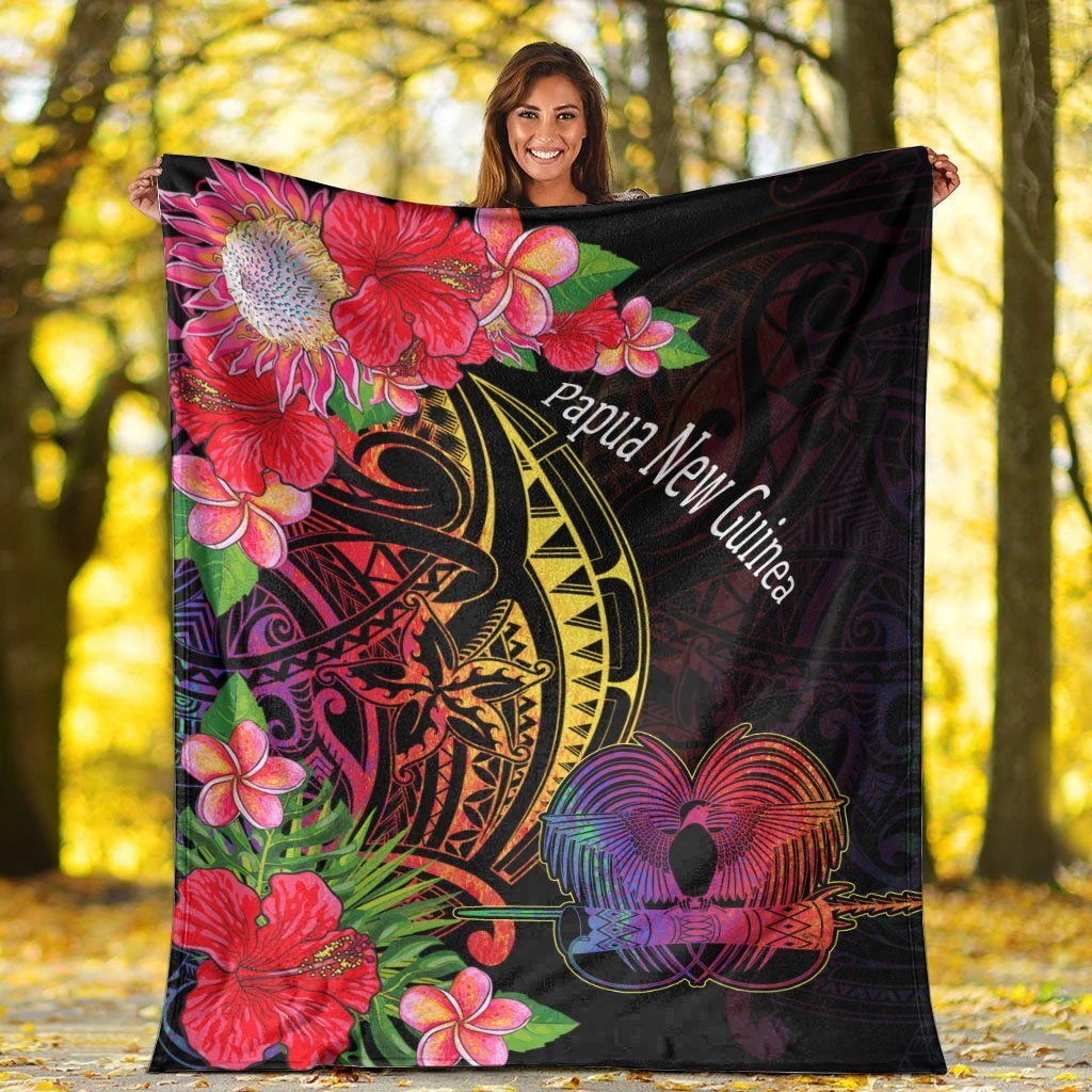Papua New Guinea Premium Blanket - Tropical Hippie Style - Polynesian Pride