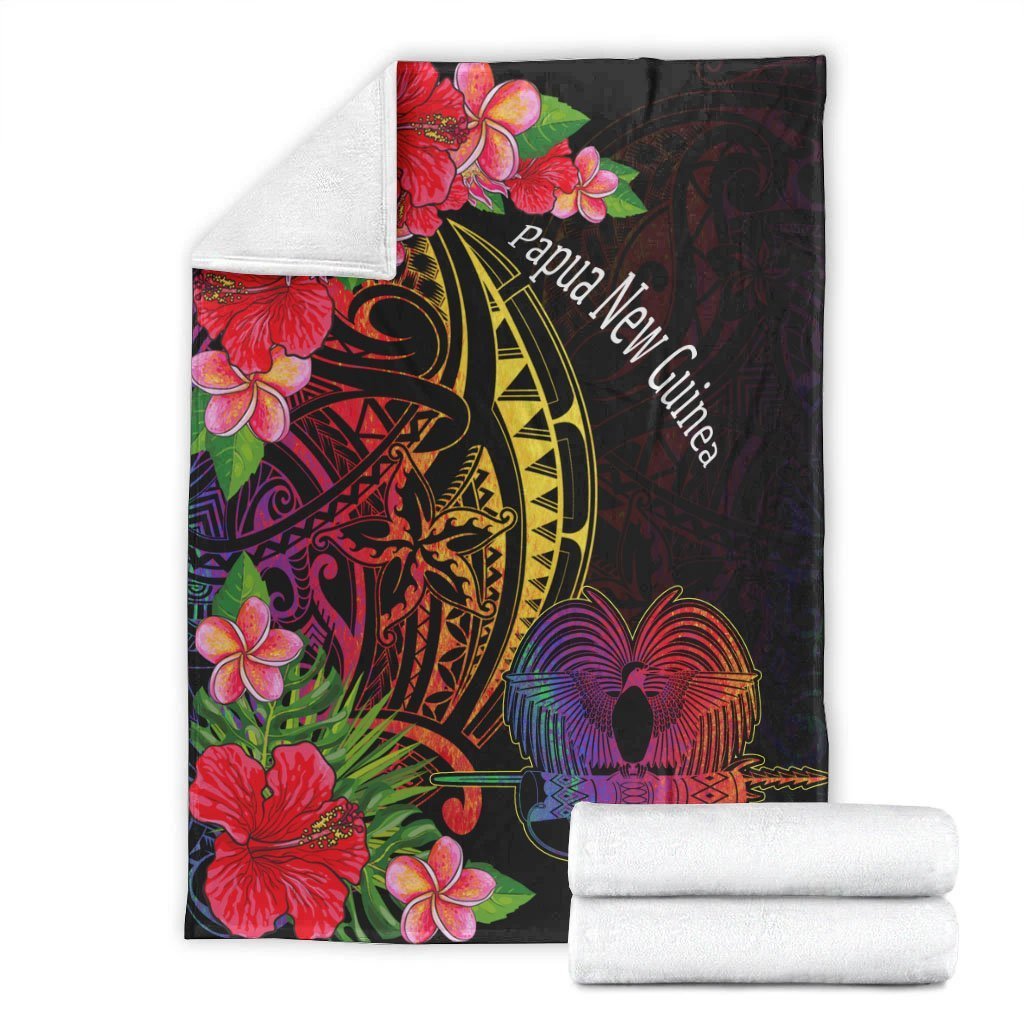 Papua New Guinea Premium Blanket - Tropical Hippie Style - Polynesian Pride