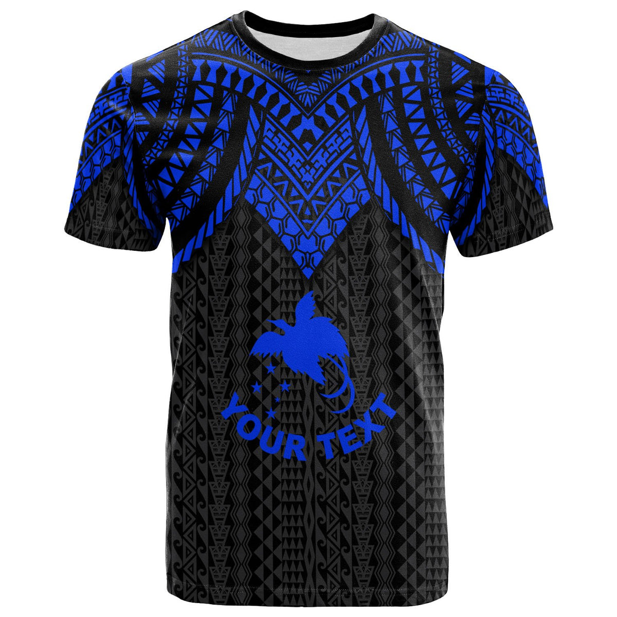 Papua New Guinea Custom T Shirt Polynesian Armor Style Blue Unisex Blue - Polynesian Pride