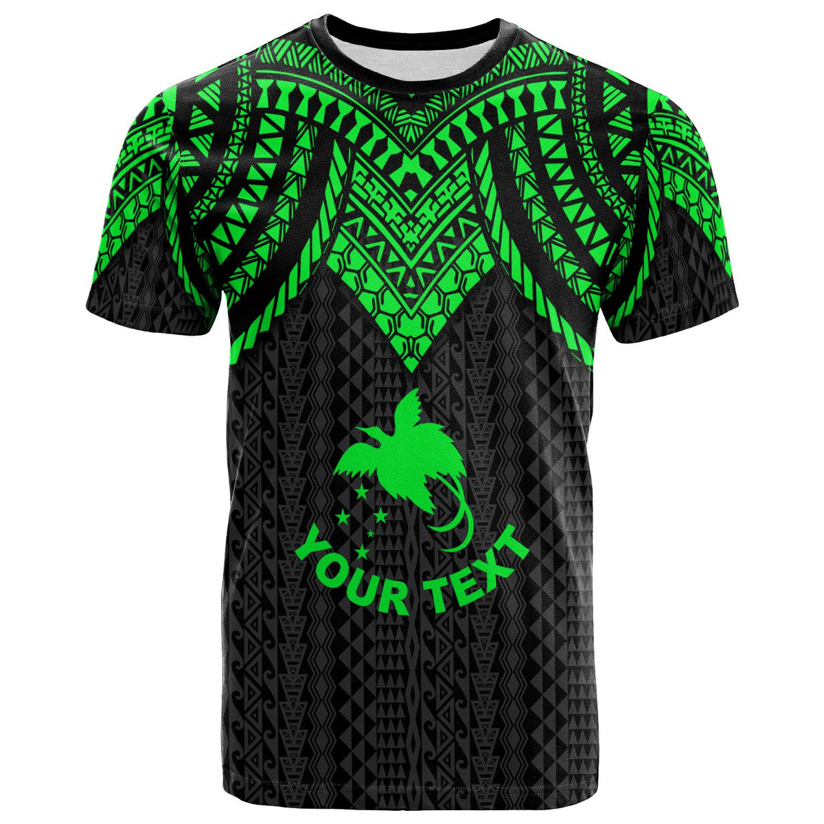 Papua New Guinea Custom T Shirt Polynesian Armor Style Green Unisex Art - Polynesian Pride