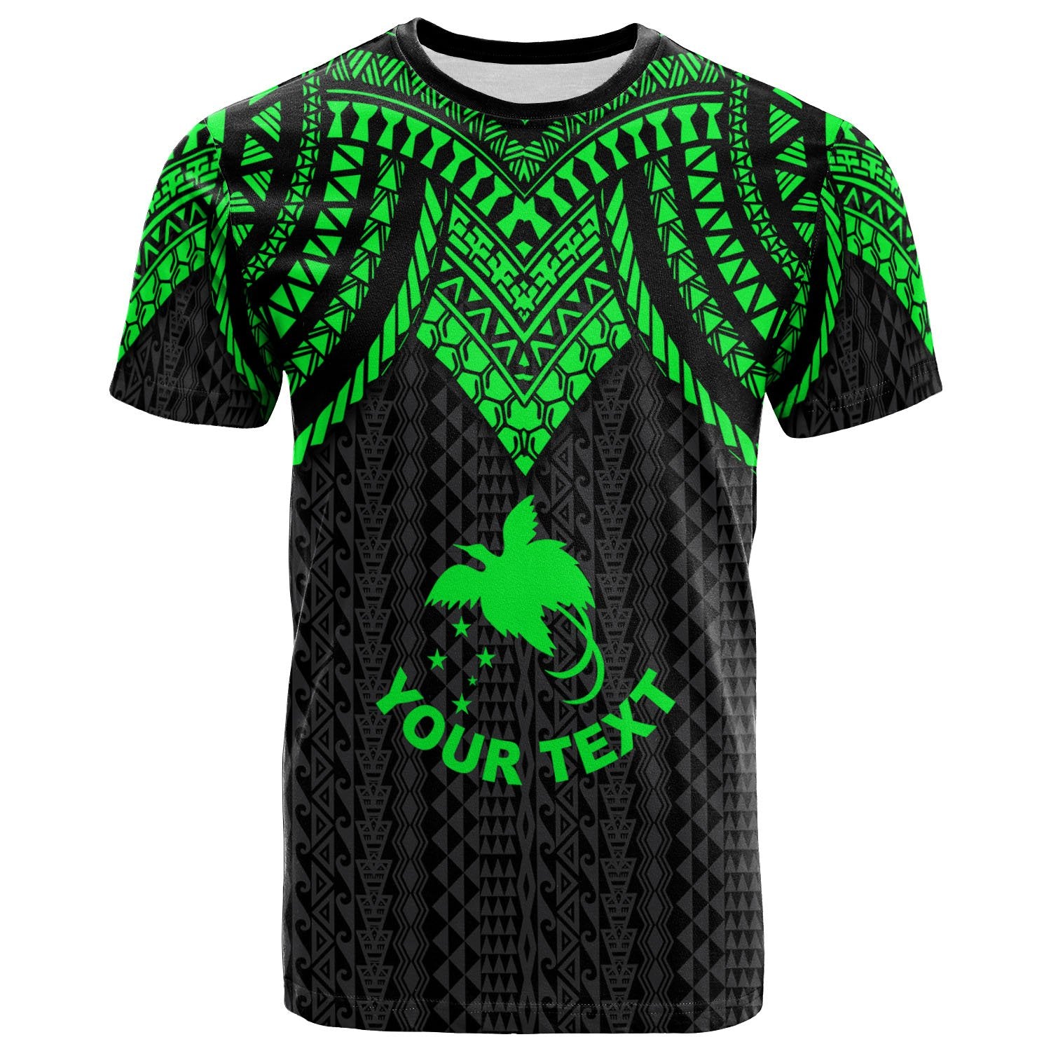 Papua New Guinea Custom T Shirt Polynesian Armor Style Green Unisex Art - Polynesian Pride