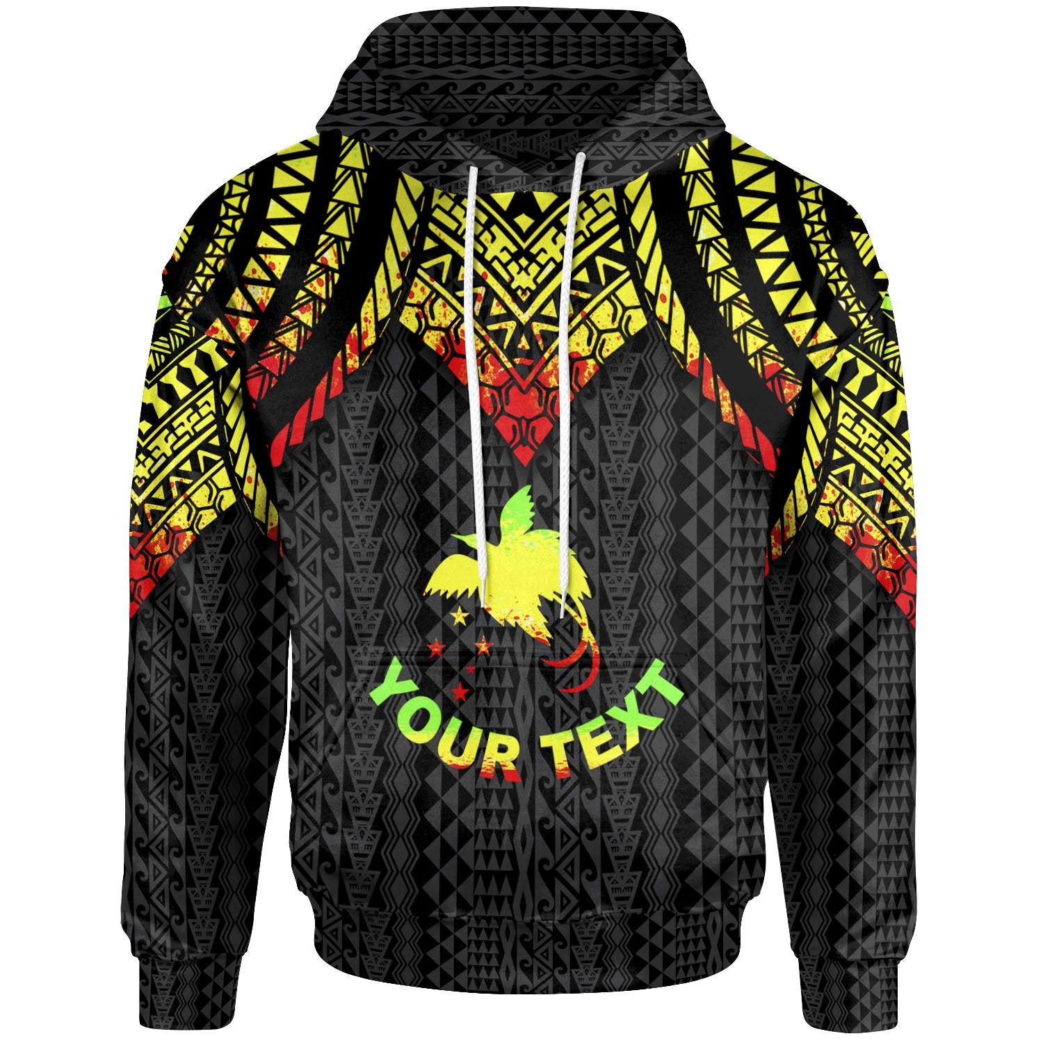 Papua New Guinea Custom Hoodie Polynesian Armor Style Reagge Unisex Reagge - Polynesian Pride