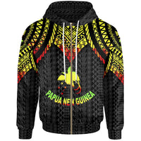 Papua New Guinea Zip up Hoodie Polynesian Armor Style Reagge Unisex Reagge - Polynesian Pride
