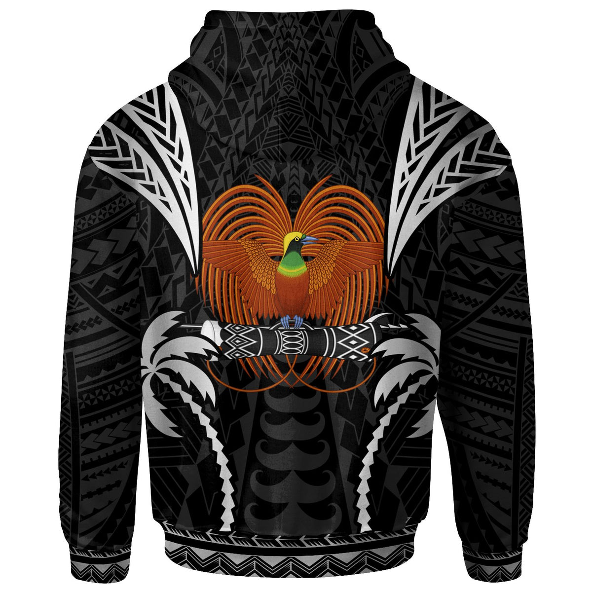 Papua New Guinea Zip up Hoodie Blood Runs Through My Veins Style Black - Polynesian Pride