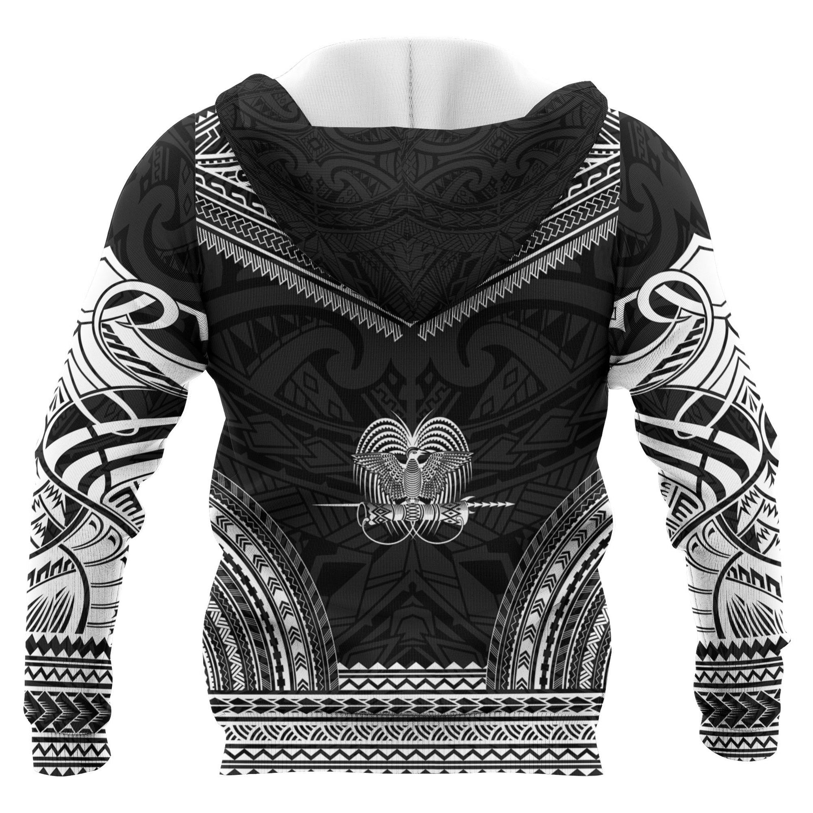 Papua New Guinea Polynesian Chief Custom Hoodie Black Version Unisex Black - Polynesian Pride