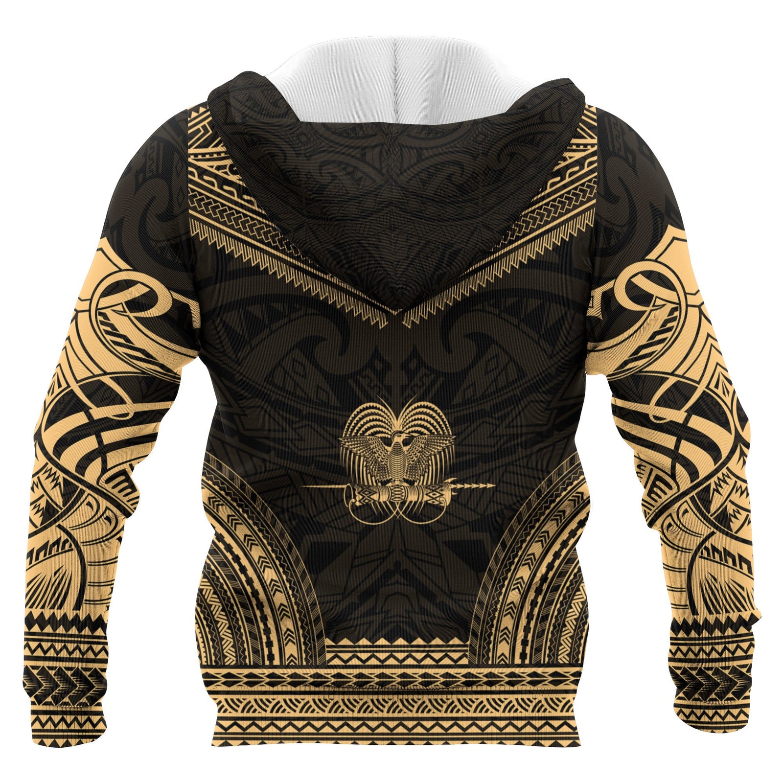 Papua New Guinea Polynesian Chief Custom Hoodie Gold Version Unisex Gold - Polynesian Pride