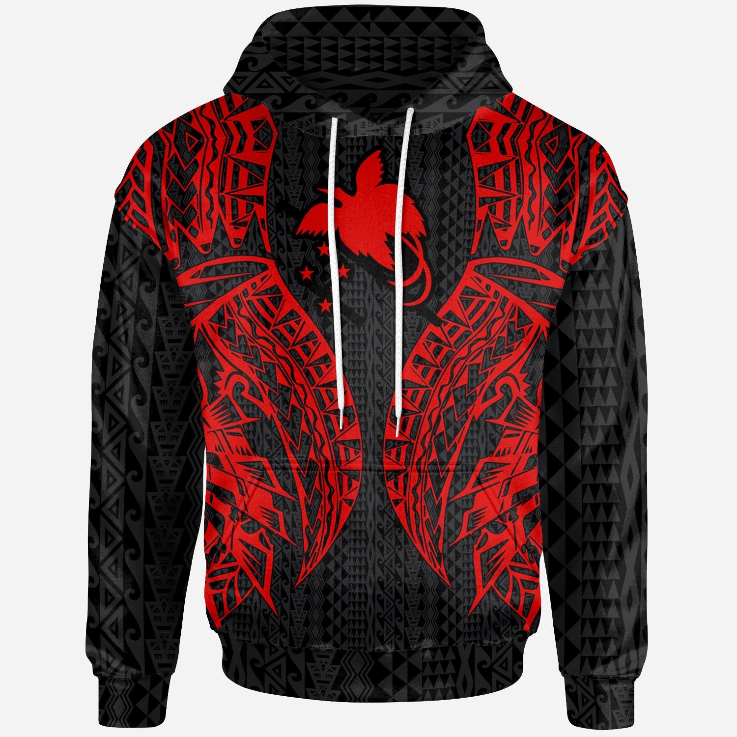 Papua New Guinea Hoodie Polynesian Lion Head Red Style Unisex Red - Polynesian Pride