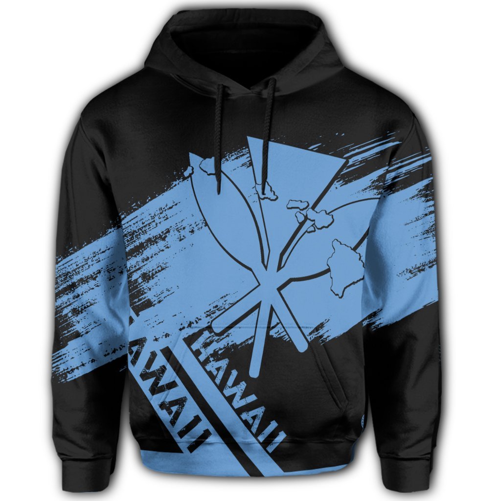 Hawaiian Map Kanaka Identifier Hoodie Blue Pastel - Polynesian Pride