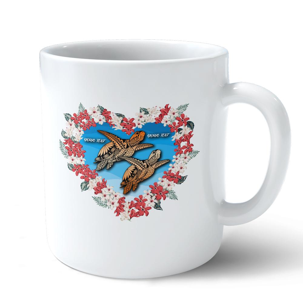 (Personalised) Hawaii Turtle Hibiscus Polynesian Valentines Mug - Life Style - AH - Polynesian Pride