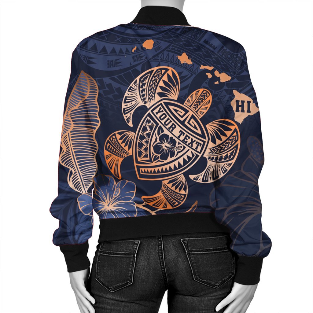 Personalized - Hawaii Polynesian Aloha Po Turtle Hibiscus Tropical Bomber Jacket - Special Edition - AH - Polynesian Pride