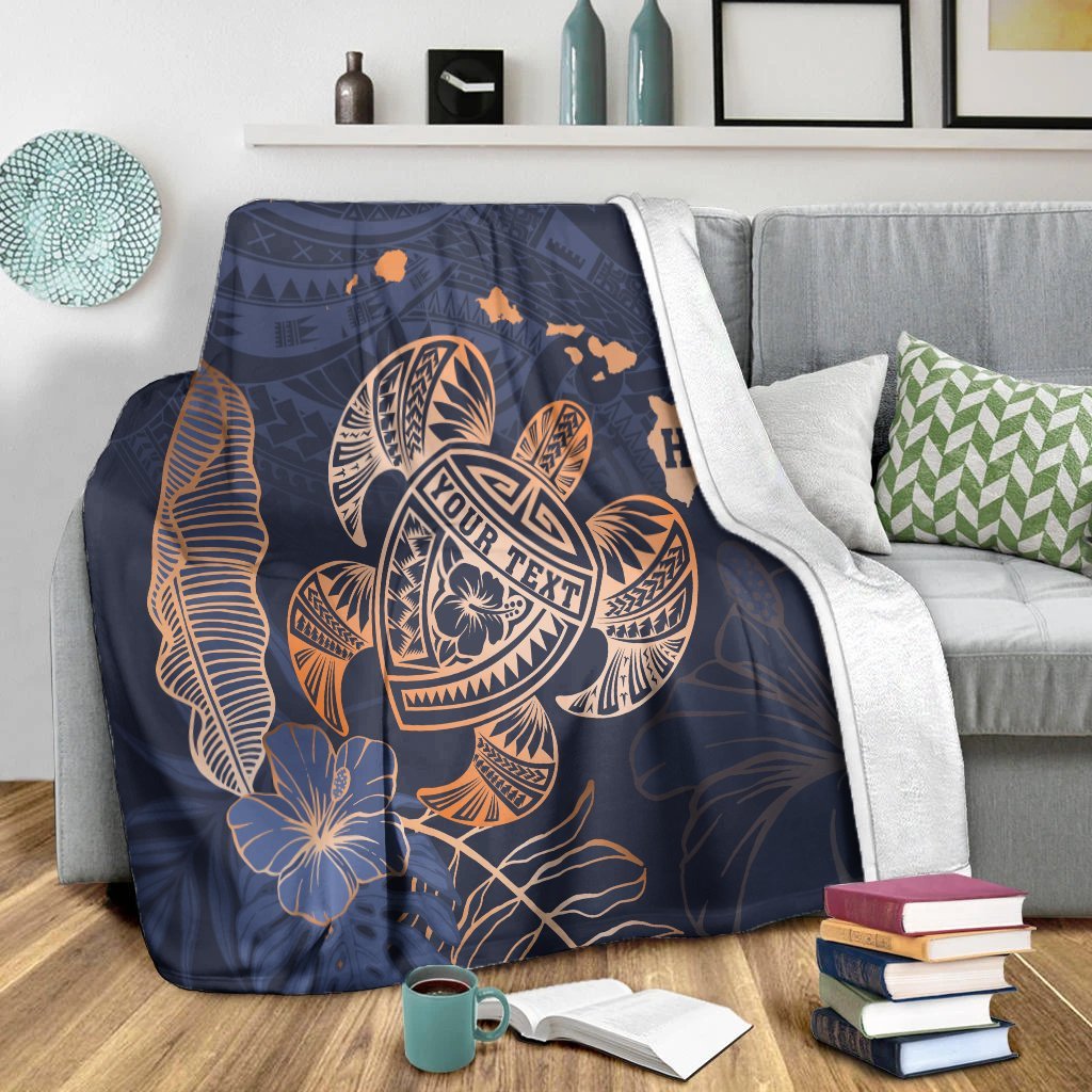 Personalized - Hawaii Polynesian Aloha Po Turtle Hibiscus Tropical Premium Blankets - Special Edition - AH - Polynesian Pride