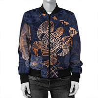 Personalized - Hawaii Polynesian Aloha Po Turtle Hibiscus Tropical Bomber Jacket - Special Edition - AH - Polynesian Pride
