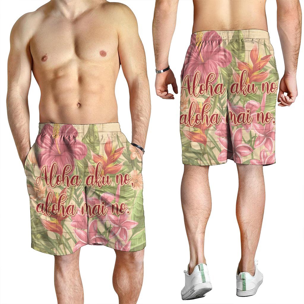 Hawaii Tropical Hibiscus Plumeria Men's Shorts - AH - Polynesian Pride