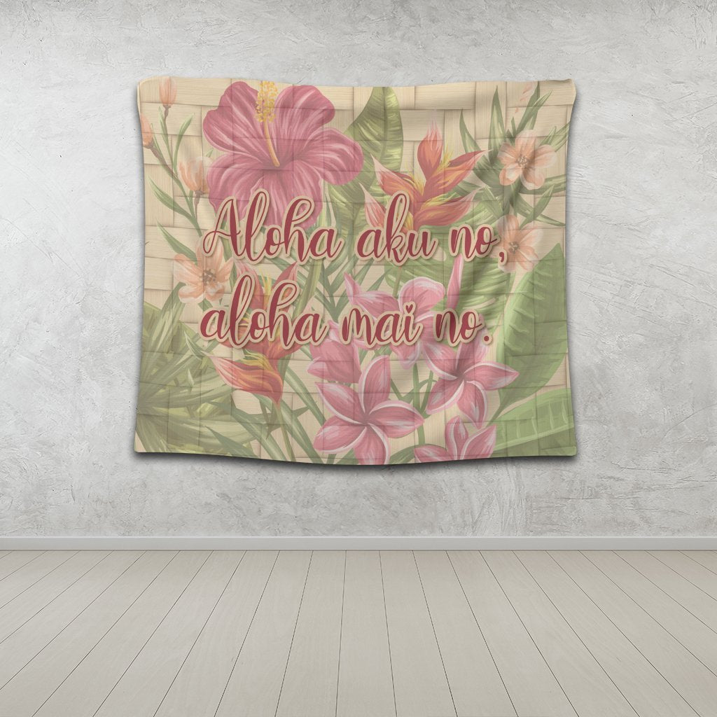 Hawaii Tropical Hibiscus Plumeria Tapestry - AH - Polynesian Pride