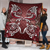 (Personalized) Hawaii Love Valentines Day Turtle Polynesian Premium Quilt - Bray Style - AH - Polynesian Pride