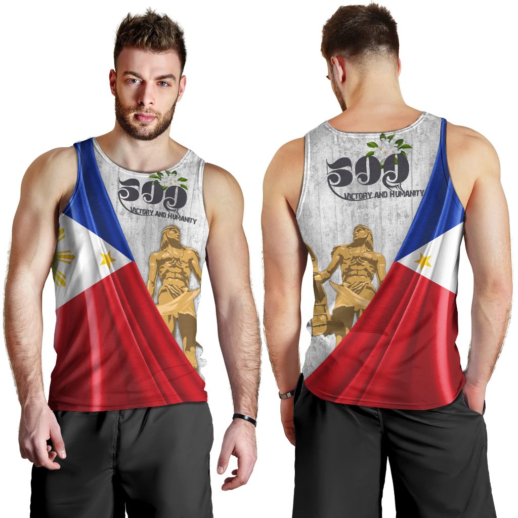Philippines Men's Tank Top - 500th Victory And Humanity Style Flag - Polynesian Pride