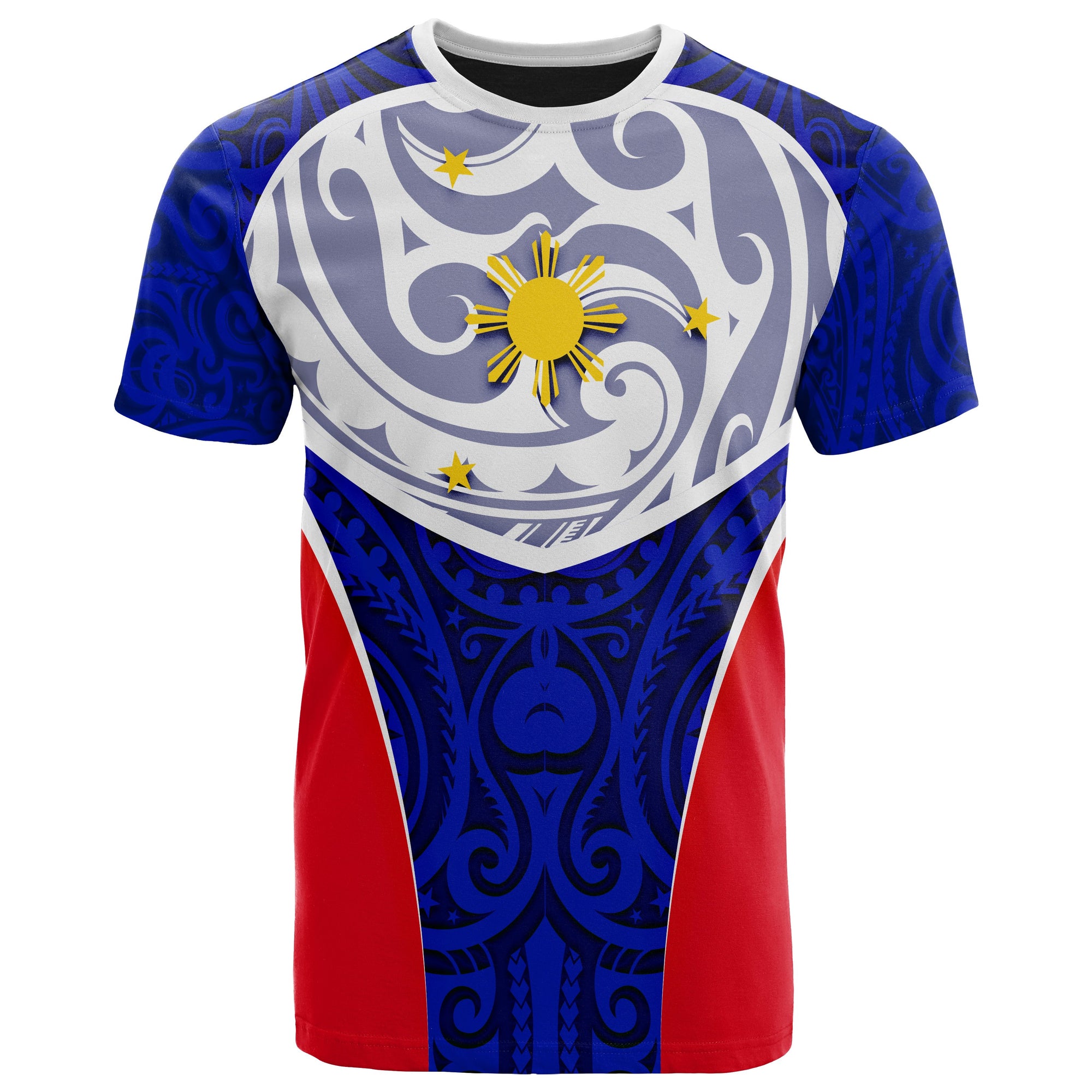 Philippines T Shirt Polynesian Pattern Sport Unisex Blue - Polynesian Pride