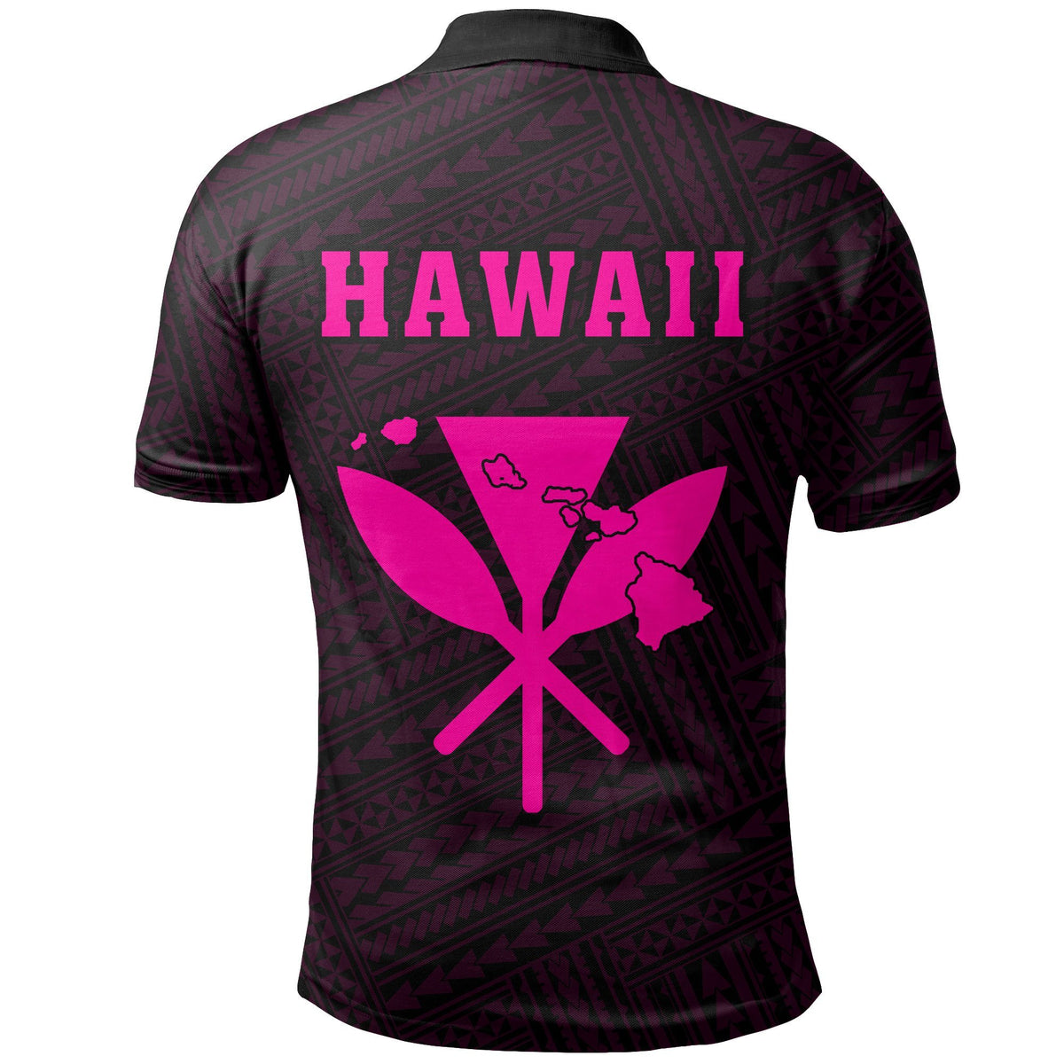 Hawaii Kanaka Map Polo Shirt Pink - Polynesian Pride