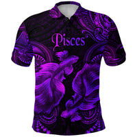 Custom Pisces Zodiac Polynesian Polo Shirt Unique Style Purple LT8 Unisex Purple - Polynesian Pride