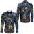 Plumeria Curve Polynesian Hawaii Long Sleeve Button Shirt LT9 Unisex Blue - Polynesian Pride