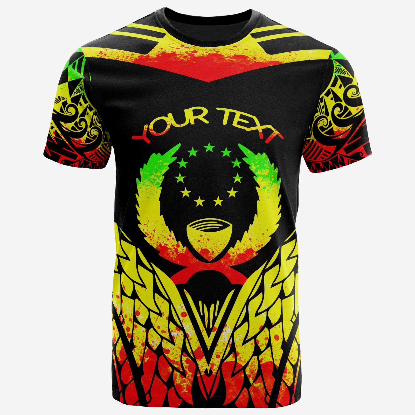 Pohnpei Custom T Shirt Unique Eagle Feather Texture Reggae Unisex Reggae - Polynesian Pride