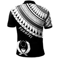 Pohnpei Custom Polo Shirt Ginger Lei Pattern White - Polynesian Pride