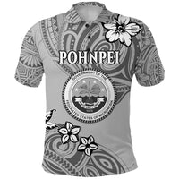 Pohnpei Polo Shirt Unique Vibes Grey LT8 - Polynesian Pride