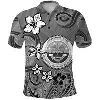 Pohnpei Polo Shirt Simple Style Grey LT8 - Polynesian Pride