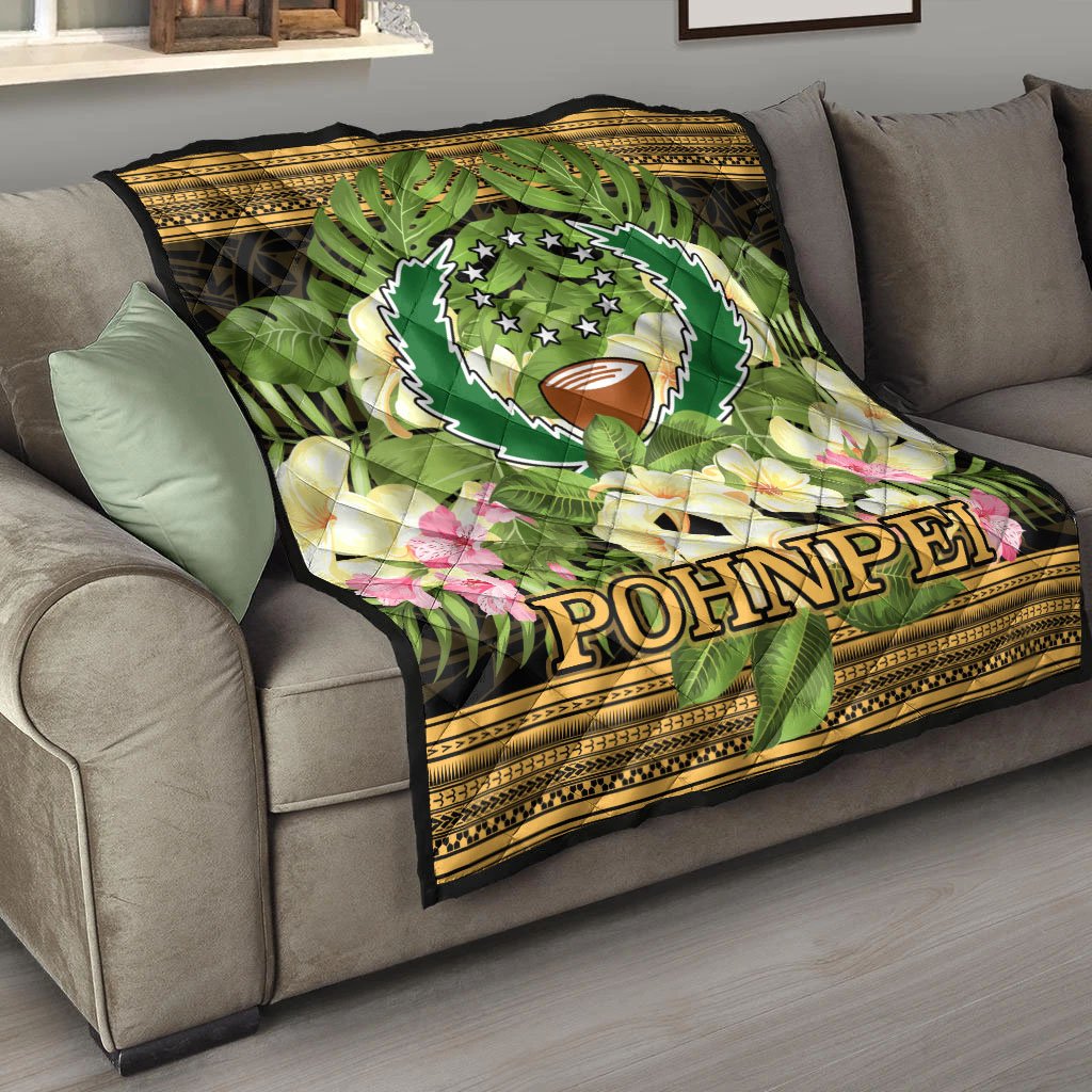 Pohnpei Premium Quilt - Polynesian Gold Patterns Collection - Polynesian Pride