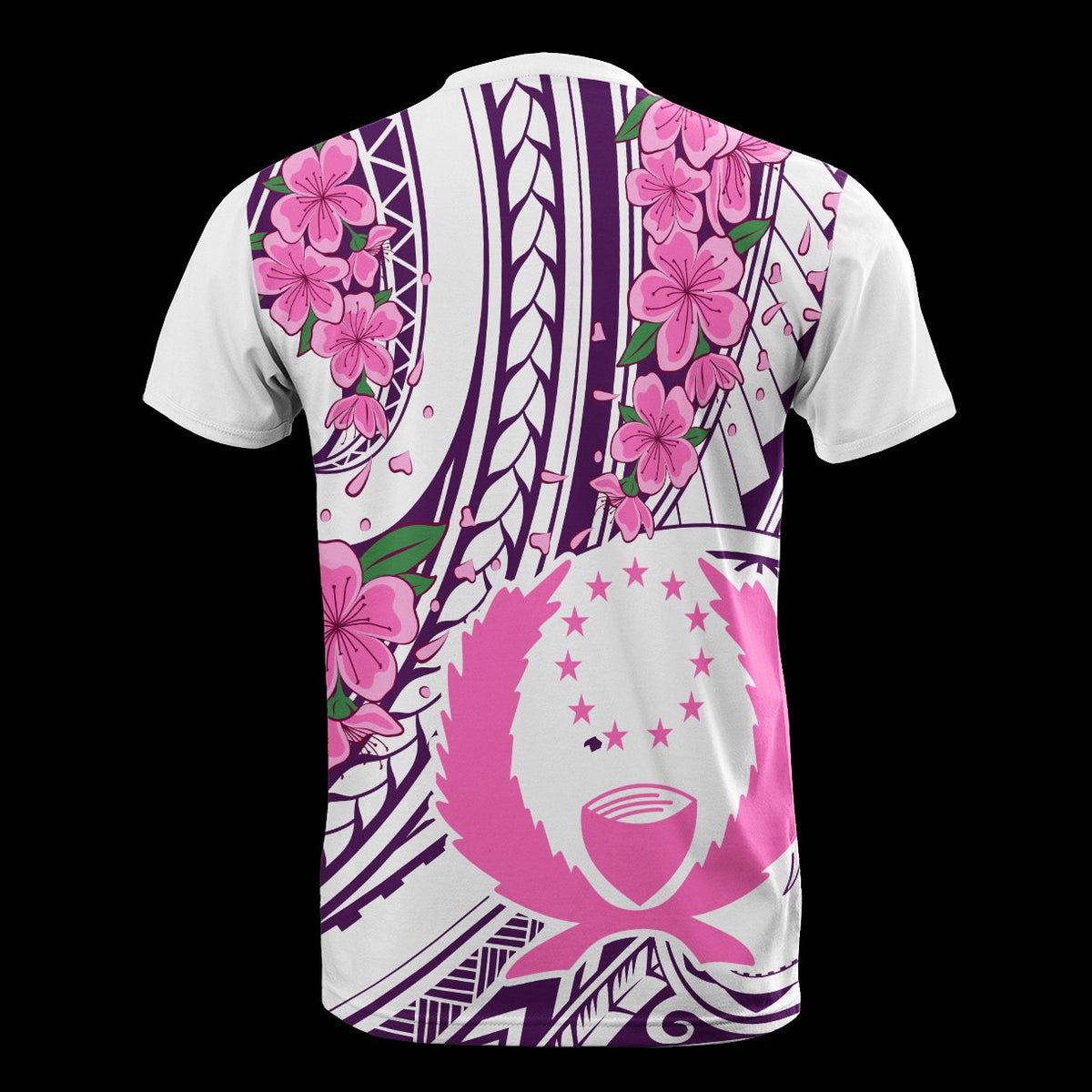Pohnpei Micronesian T Shirt Flower Purple White - Polynesian Pride