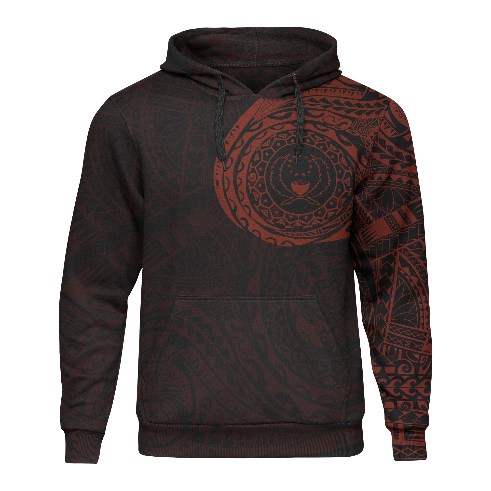 Micronesia All Over Print Hoodie Pohnpei In My Heart Red Unisex Black - Polynesian Pride