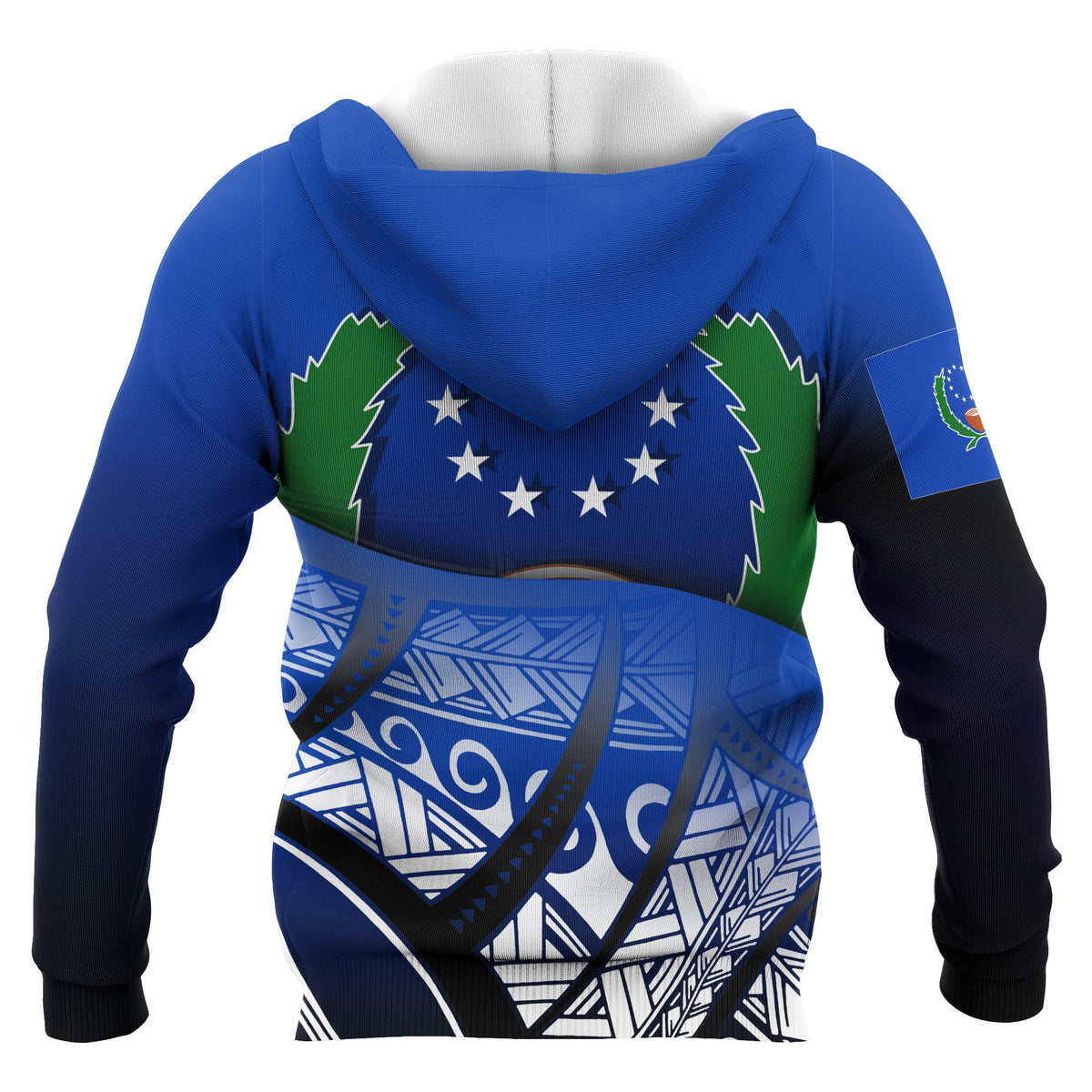 Pohnpei Coat of Arms Zip up Hoodie Polynesian Pattern - Polynesian Pride