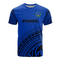 Pohnpei All Over T Shirt Pohnpei Flag Polynesian Tribal Blue Version Unisex Blue - Polynesian Pride
