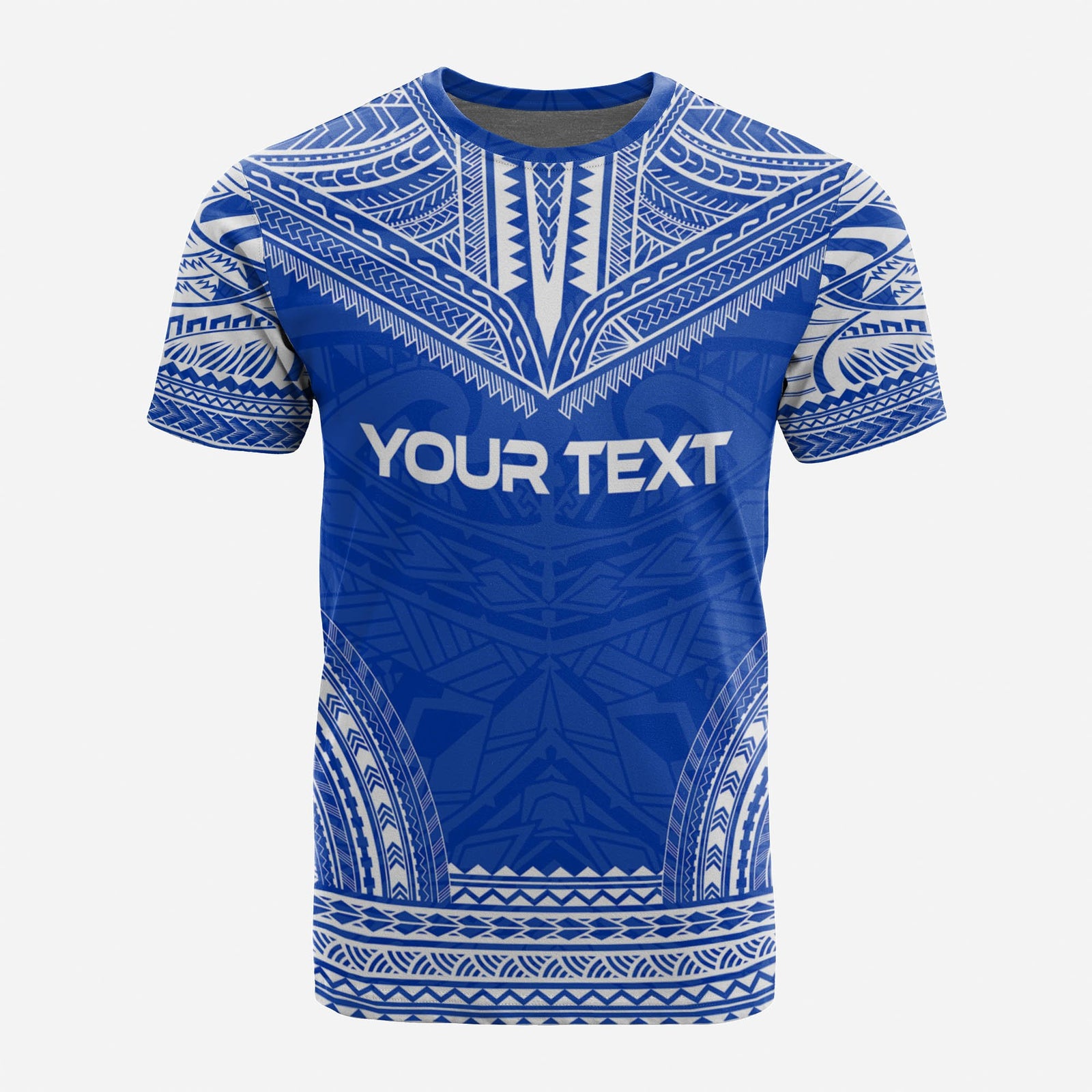 Pohnpei Custom T Shirt Pohnpei Flag Polynesian Chief Tattoo Blue Version Unisex Blue - Polynesian Pride