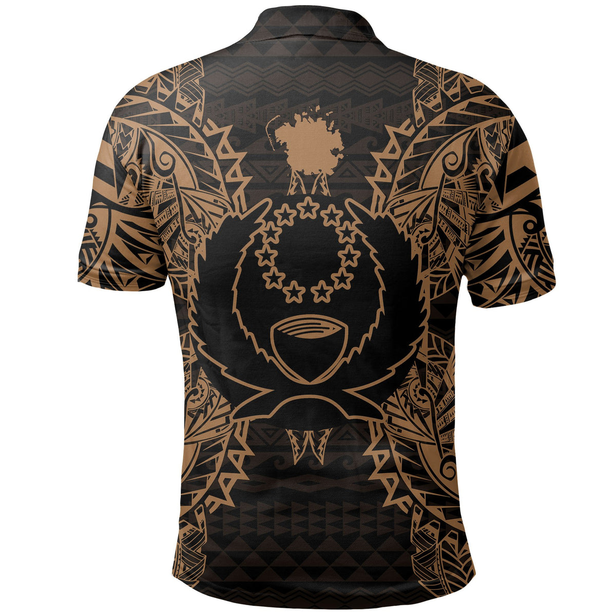 Pohnpei Polo Shirt Pohnpei Flag Map Polynesian Tattoo Gold - Polynesian Pride