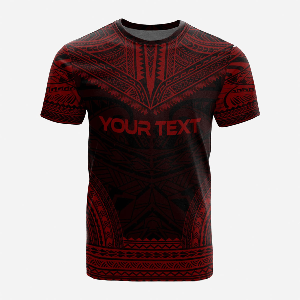 Pohnpei Custom T Shirt Pohnpei Flag Polynesian Chief Tattoo Red Version - Polynesian Pride