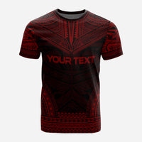 Pohnpei Custom T Shirt Pohnpei Flag Polynesian Chief Tattoo Red Version - Polynesian Pride