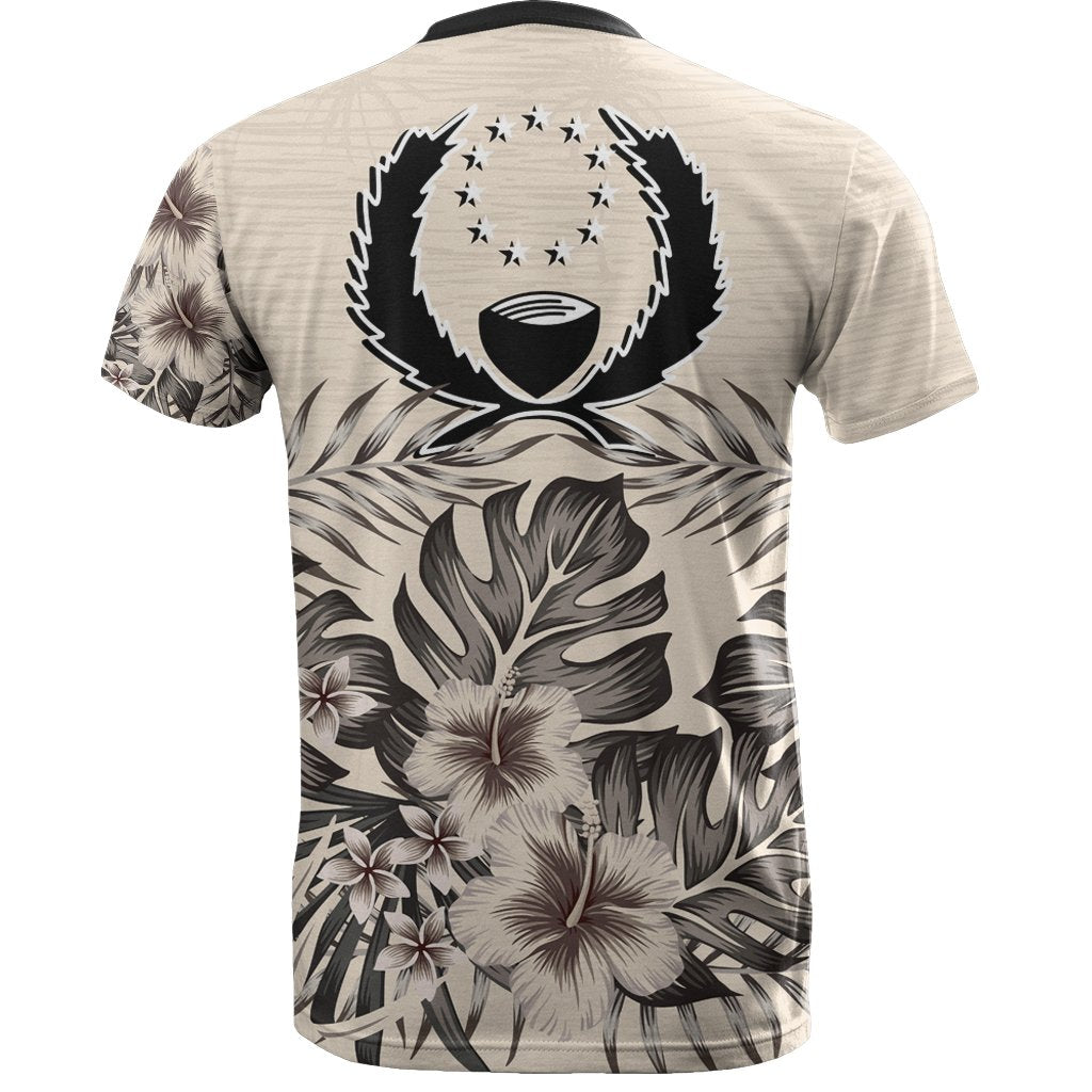 Pohnpei T Shirt Pohnpei Beige Hibiscus - Polynesian Pride