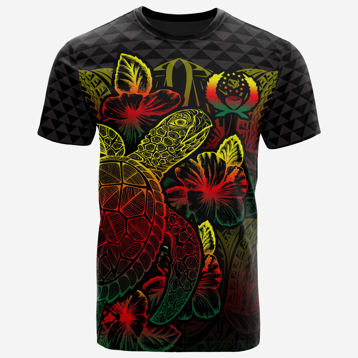 Pohnpei T Shirt Pohnpei FLag Turtle Hibiscus Reggae Unisex Reggae - Polynesian Pride