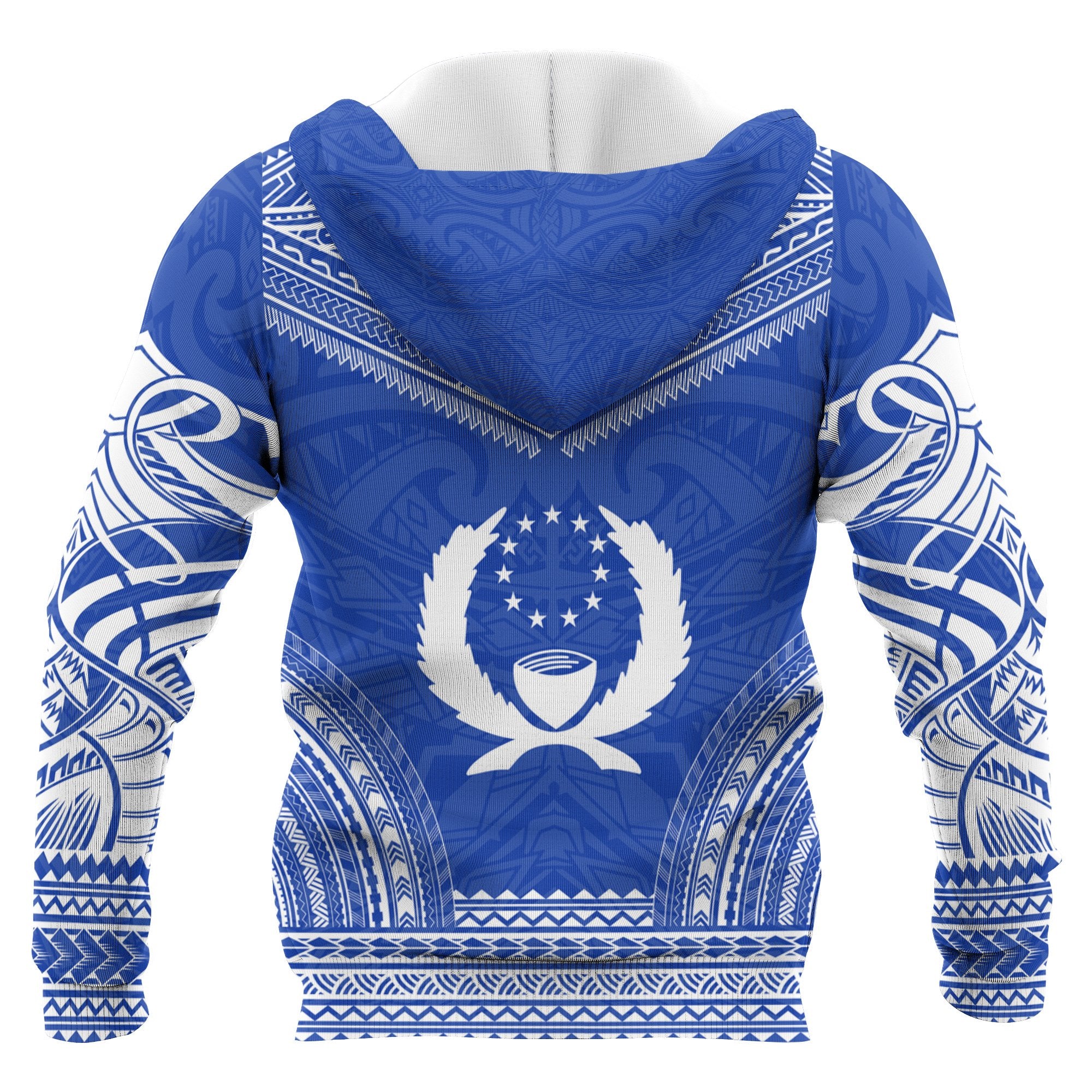 Pohnpei Polynesian Chief Custom Hoodie Flag Version Unisex Blue - Polynesian Pride