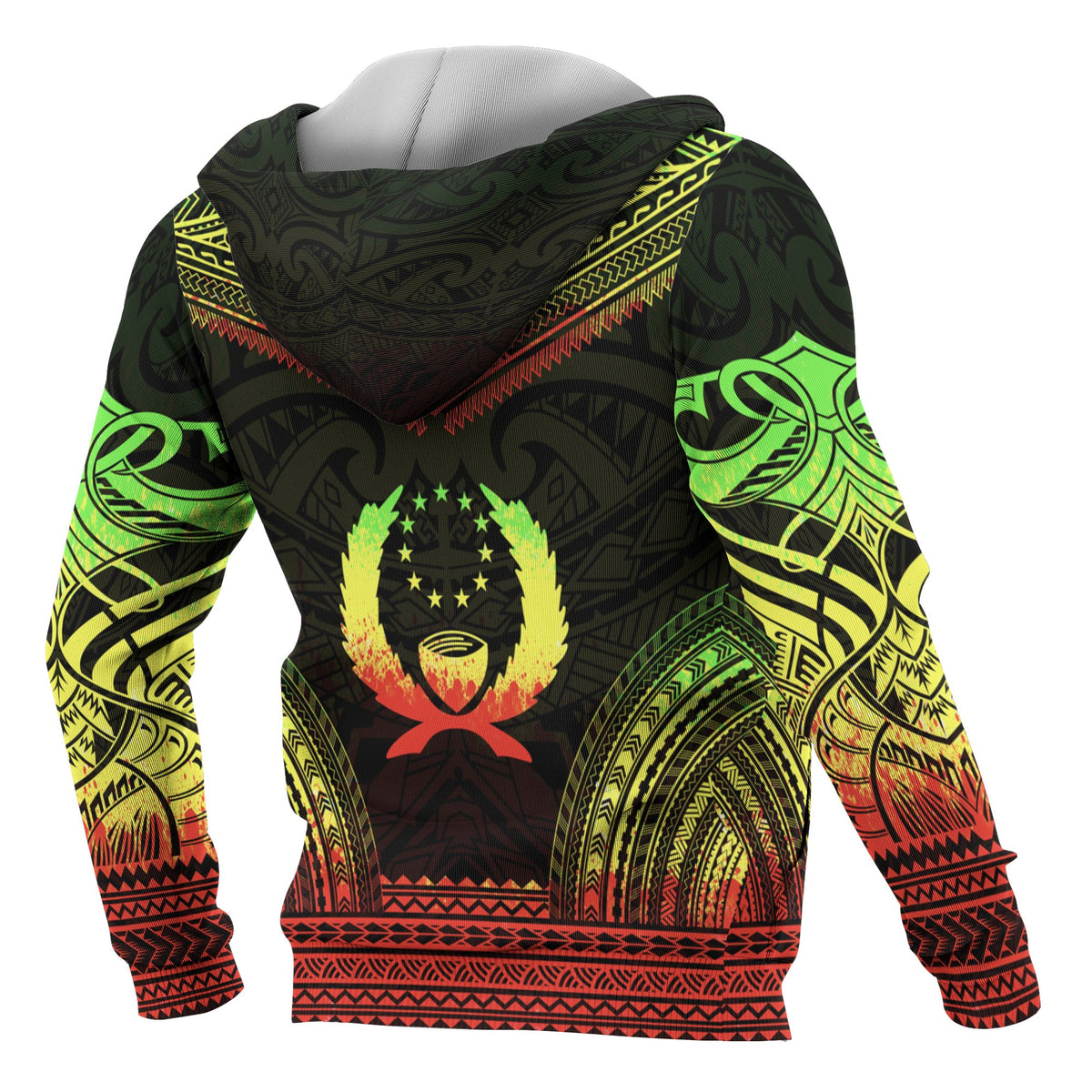 Pohnpei Polynesian Chief Custom Zip up Hoodie Reggae Version - Polynesian Pride