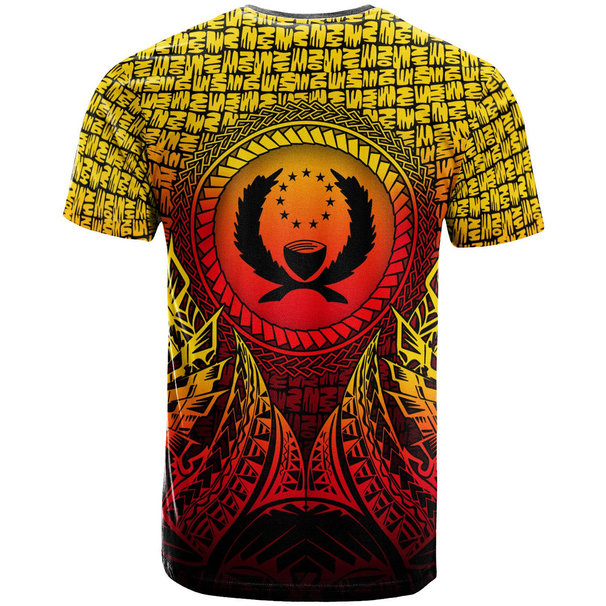 Pohnpei Micronesian T Shirt Circle Pattern Yellow - Polynesian Pride